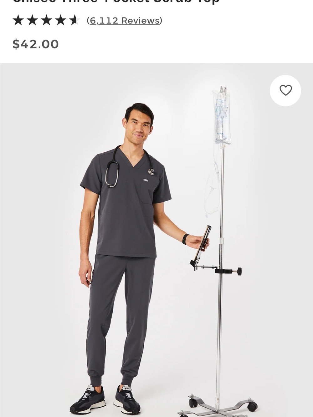 Figs Scrubs Set in Charcoal - Men’s size small